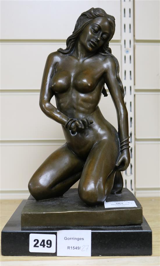 After Plazzota. A bronze female nude